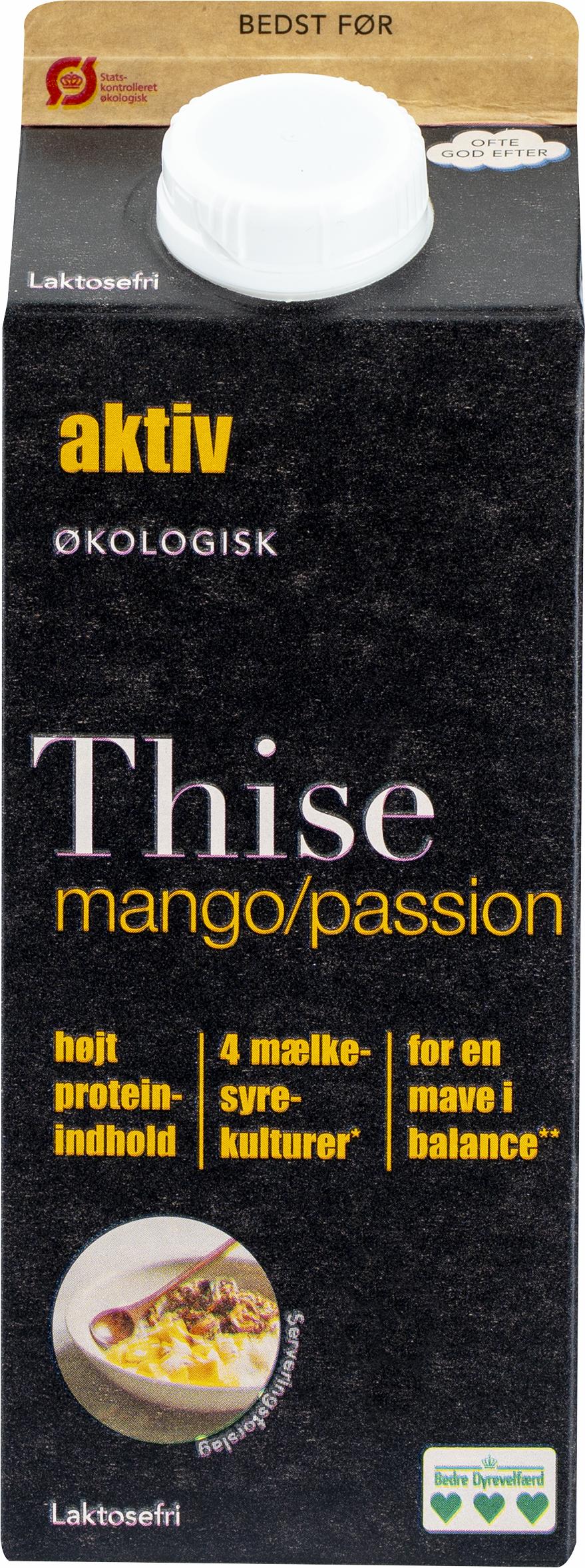 Aktiv Laktosefri yoghurt m. mango/passion 750 g
