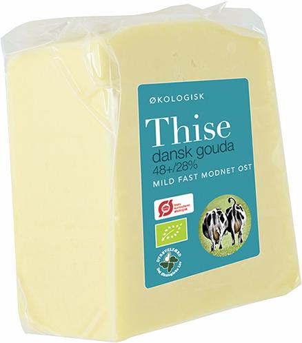 Thise Gouda til rondel. Skorpefri fast modnet mild ost  48+/28%. 500g